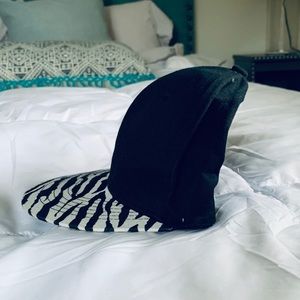Zebra Print Flat Brim Hat